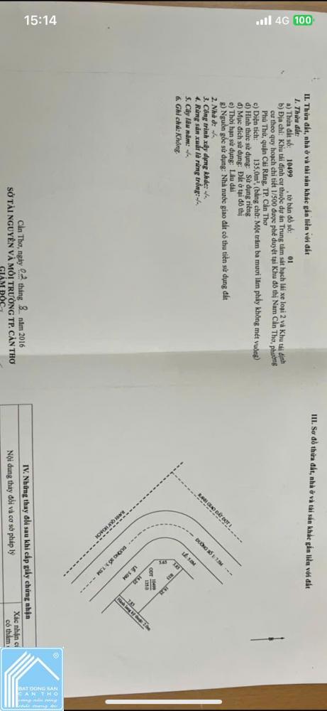 Bán nền KDC Chiến Thắng góc 2 mặt tiền , cặp KDC Phú An