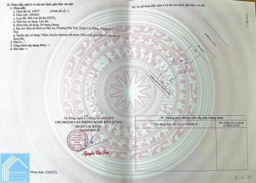 BÁ.N NỀN ĐẸP 100M2 VỊ TRÍ SÁNG ĐẸP HIẾM CÓ - MẶT TIỀN ĐƯỜNG B1 KDC PHÚ AN.
