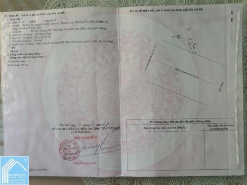 Bán 139,5m2 đất mặt tiền đường Võ Nguyên Giáp, phường Hưng Phú, tp. Cần Thơ. Giá 8 tỷ 790 