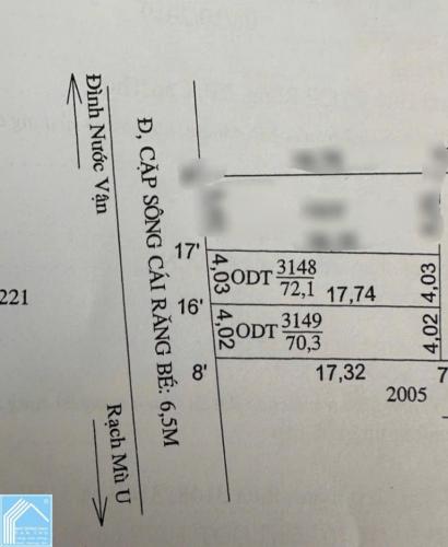 Bán Cặp Nền Đường Cặp Sông Cái răng Bé (Hàng Gòn) - Cách quốc lộ 1A 500m - Gần ĐH Tây Đô