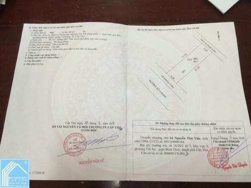 Bán đất nền đường số 4 Khu Văn Hóa Tây Đô, Cái Răng, Cần Thơ