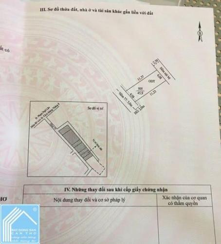 Bán đất nền hẻm 77 Phạm Ngũ Lão, Phường Thới Bình, Quận Ninh Kiều, Cần Thơ – DT 4,08 x 11,3 (45,9m²