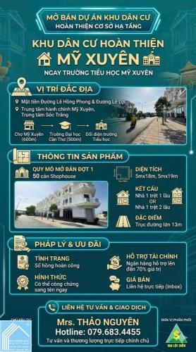 Bán dự án khu dân cư hoàn thiện cơ sở hạ tầng ngay trường tiểu học mỹ xuyên Sóc trăng