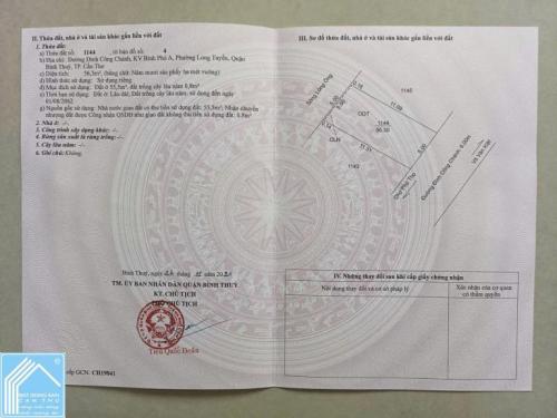 BÁN NỀN - MẶT TIỀN (Đường ĐINH CÔNG CHÁNH). Cách cầu BÌNH THUỶ chỉ 200m