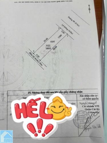 BÁN NỀN 15 ĐƯỜNG B9 KDC TÂN PHÚ, CÁI RĂNG, CẦN THƠ. BÁN NỀN 15 ĐƯỜNG B9 KDC TÂN PHÚ, CÁI RĂNG, CẦN THƠ.