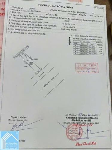 BÁN NỀN 48 ĐƯỜNG A3 - KDC PHÚ AN, P.HƯNG PHÚ, CẦN THƠ.