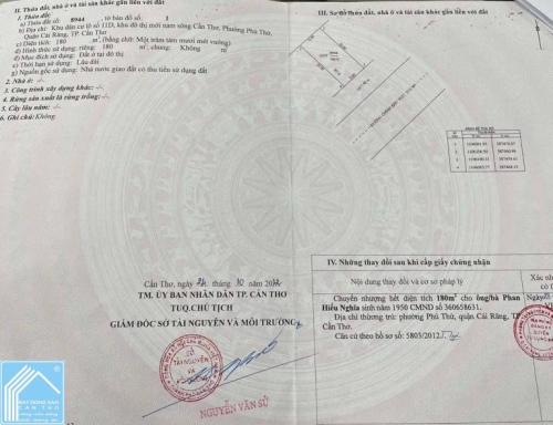 BÁN NỀN BIỆT THỰ (9X20) ĐƯỜNG A1 KDC LONG THỊNH (11D) CẦN THƠ - LH 0942495498 PHương