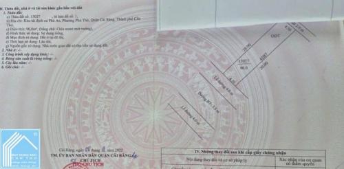 Bán Nền đẹp 42 B7 KDC Phú An, P. Hưng Phú, Cần Thơ.
