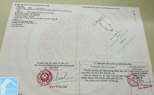 BÁN NỀN ĐẸP ĐẦU ĐƯỜNG B13 KDC PHÚ AN - P. HƯNG PHÚ - TP CẦN THƠ