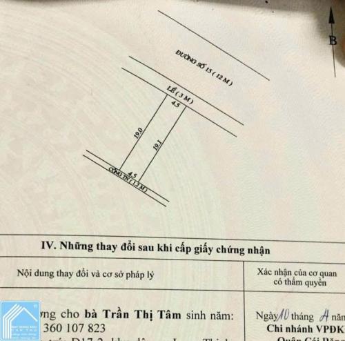 BÁN NỀN ĐẸP ( KẾ GÓC ) ĐƯỜNG SỐ 2 KDC CHIẾN THẮNG - P. HƯNG PHÚ - TP CẦN THƠ . 