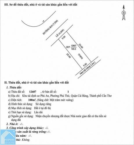 BÁN NỀN ĐƯỜNG B10 KDC PHÚ AN - 100M2 - H. TB - GIÁ 2,75 TỶ. LH 0949946604 QUÝ