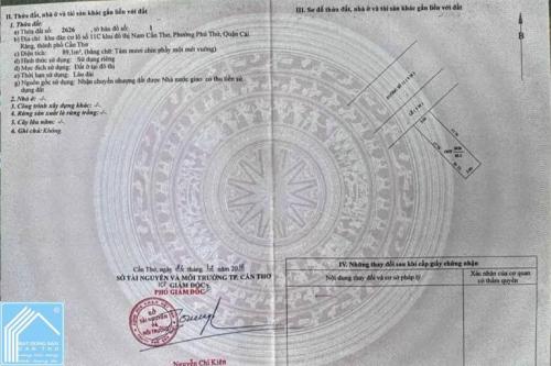 BÁN NỀN ĐƯỜNG TRẦN VĂN SẮC - KHU DÂN CƯ NÔNG THỔ SẢN ( NỀN H - 11)