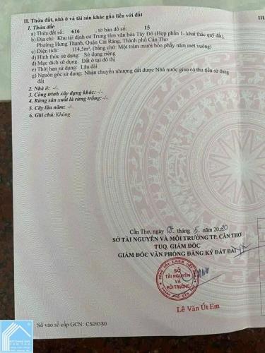 BÁN NỀN GÓC 2 MẶT TIỀN SIÊU ĐẸP KDC VĂN HOÁ TÂY ĐÔ  