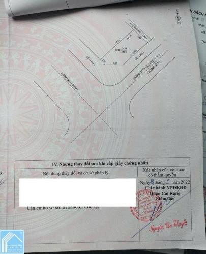 Bán nền GÓC đường Trần Văn Việt & đường số 3 KDC Công An (Vạn Phong), P. Cái Răng, TP Cần Thơ.