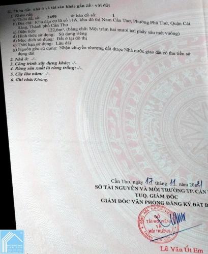 Bán nền GÓC đường Trần Văn Việt & đường số 3 KDC Công An (Vạn Phong), P. Cái Răng, TP Cần Thơ.