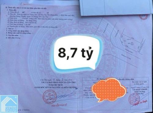 BÁN NỀN GÓC K1 ĐƯỜNG SỐ 3 & 12 KDC VĂN HÓA TÂY ĐÔ P. CÁI RĂNG (P. HƯNG THẠNH, Q. CÁI RĂNG CŨ)