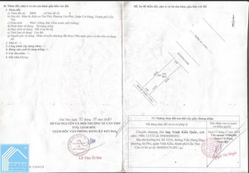 BÁN NỀN MẶT TIỀN 111 ĐƯỜNG A4 TÂN PHÚ