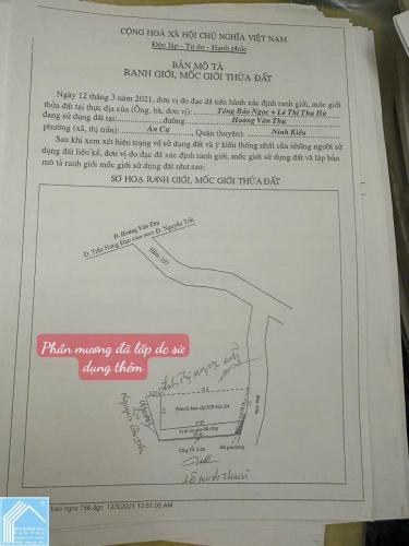 Bán NỀN MẶT TIỀN chợ An Cư, Diện tích chuẩn đẹp, sổ Hồng sang tên nhanh
