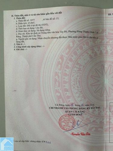 BÁN NỀN SIÊU HIẾM - Mặt Tiền (khu TĐC VHTĐ). Sổ Hồng, xây ngay