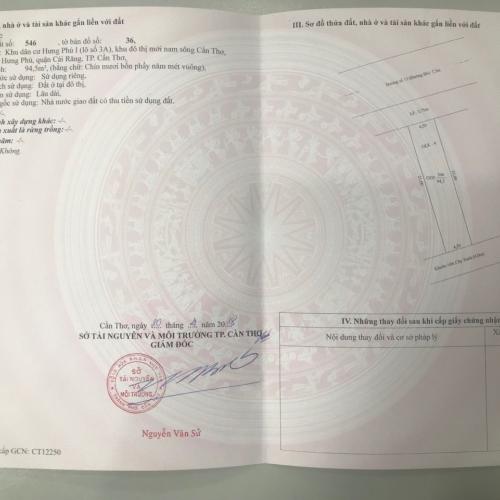 Bán nền thổ cư 95m2 KDC Hưng Phú 1-cách mặt tiền Quang Trung 50m Bán nền thổ cư 95m2 KDC Hưng Phú 1-cách mặt tiền Quang Trung 50m