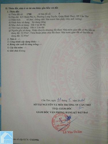 BÁN NỀN THỔ CƯ ( TẶNG NHÀ KHO)  -- HẺM LIÊN TỔ 7-13 NGUYỄN VĂN LINH, P. LONG TUYỀN, TP. CẦN THƠ 