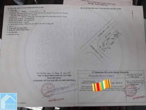 BÁN NỀN VỊ TRÍ ĐẸP (6.5X25) KẾ CHỢ PHÚ THỨ GÓC 2 MẶT TIỀN KDC 586 CẦN THƠ