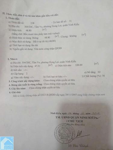 Bán nhà 1T1L đúc, Hẻm 304 đường Tầm Vu (Nằm gần - ST Vincom Xuân Khánh)