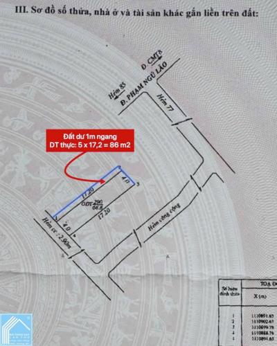BÁN NHÀ 1T1L, Hẻm 77B Phạm Ngũ Lão (Thông được Ra Hẻm 54 Hùng Vương)
