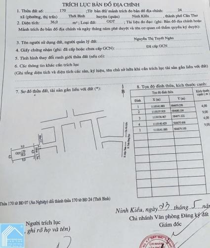 BÁN NHÀ 1T1L MỚI ĐẸP - GẦN ĐẠI HỌC CẦN THƠ, Hẻm 138 Trần Hưng Đạo