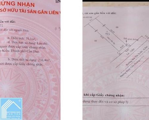 Bán Nhà 2 Lầu Mặt Tiền Đường Bùi Thị Xuân, Ninh Kiều, Cần Thơ DT4,15x19m