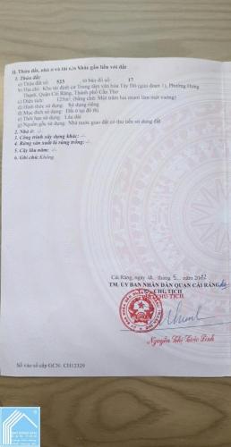 BÁN NHÀ CẤP 4 ĐƯỜNG SỐ 10 KDC VHTĐ P. CÁI RĂNG - TP CẦN THƠ