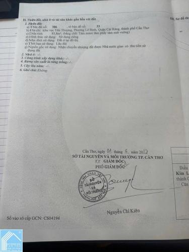Bán Nhà gồm dãy trọ 4phòng, TRỤC CHÍNH HẺM. (Gần chợ Cái Răng, gần trường ĐHTĐ)