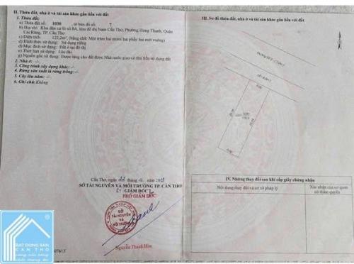 Cần bán gấp giảm 300 triệu BÁN NỀN ĐƯỜNG SỐ 2 - KDC XÂY DỰNG CẦN THƠ