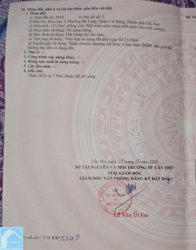 CẦN BÁN NHANH CĂN NHÀ Tại 582 khu vực 4, Phường Ba Láng, Quận Cái Răng, Cần Thơ