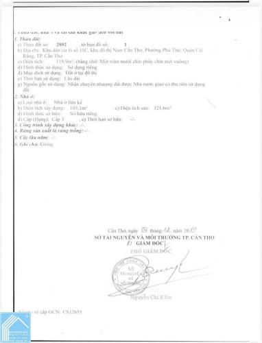 CG: BÁN NHÀ GÓC 2 MẶT TIỀN - NHÀ 3 TẦNG KDC NÔNG THỔ SẢN, P. HƯNG PHÚ, Q. CÁI RĂNG, CẦN THƠ.