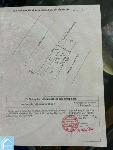 CHÍNH CHỦ CẦN BÁN NHÀ MẶT TIỀN NGUYỄN CHÍ THANH – THỚI AN ĐÔNG, BÌNH THỦY, CẦN THƠ