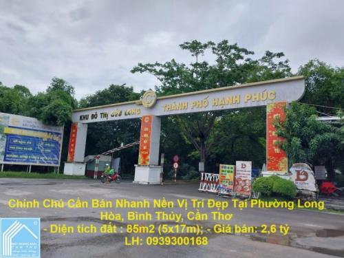 Chính Chủ Cần Bán Nhanh Nền Vị Trí Đẹp Tại Phường Long Hòa, Bình Thủy, Cần Thơ