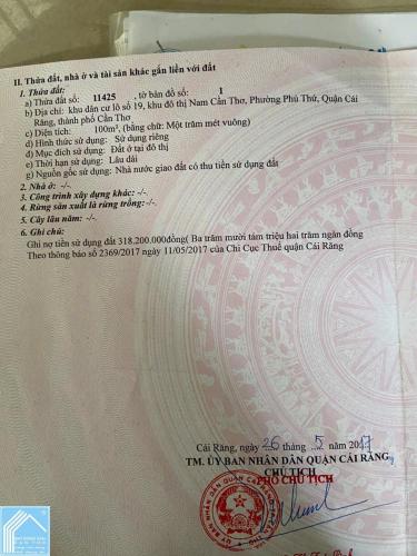 Kèo thơm. BÁN NỀN ĐẸP 100M2 KDC PHÚ AN GIÁ CHỈ 2.650 TỶ. LH 0942495498 PHương