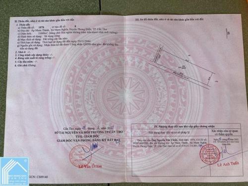 Lô Đất Vị Trí đẹp- giá tốt Chính chủ cần bán nhanh lô đất tại huyện Phong Điền, TP Cần Thơ