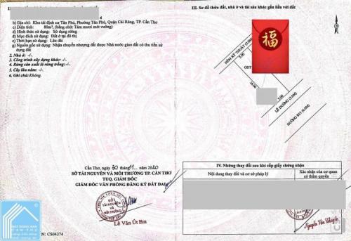 Nắm chủ: BÁN NỀN ĐẸP SỐ 92 ĐƯỜNG B15 KDC TÂN PHÚ - CÁI RĂNG, CẦN THƠ