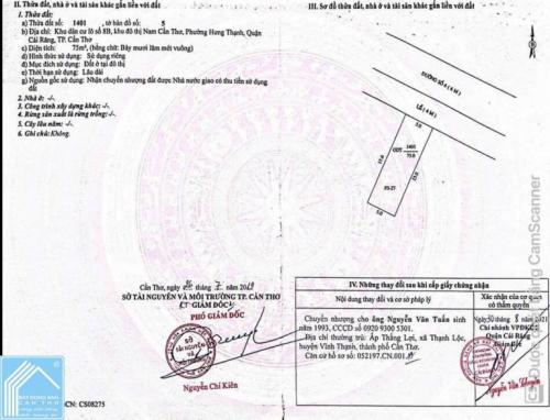 NỀN ĐẸP 75m2 ĐƯỜNG SỐ 6 KDC NAM LONG 1 , GẦN TRỤC CHÍNH 1B