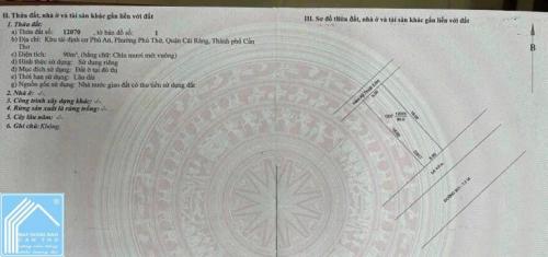 Nền đẹp giá 2 tỷ 380 triệu. NỀN B13 KDC PHÚ AN - P. HƯNG PHÚ - CẦN THƠ 