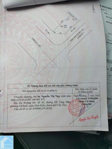 Nền góc 122m2 đường Trần Văn Việt & đường số 3 KDC Công An (Vạn Phong), P. Cái Răng, TP Cần Thơ.