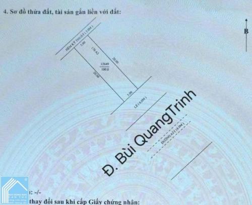 NỀN Mặt Tiền ĐẸP KHÔNG VƯỚNG TRỤ ĐIỆN - MẶT TIỀN Đ. BÙI QUANG TRINH