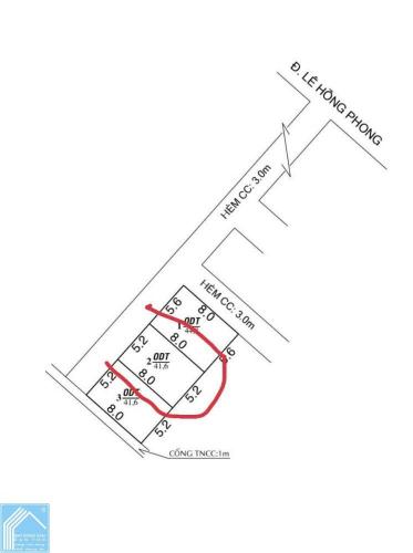 Nền thổ cư Hẻm 129 Lê Hồng Phong, Cần Thơ. Lộ giới 3m, hướng Tây Bắc, full thổ cư